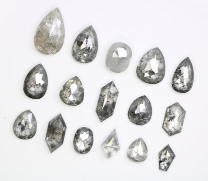 Natural Salt and Pepper Diamonds | Mixed Cut Loose Earth-Mined Gems for Engagement Rings | Ideal for Earrings & Wedding Bands
