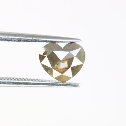 0.89 CT Heart Cut Salt and Pepper Real Diamond For Wedding/Engagement RingFor Gold Ring Diamonds