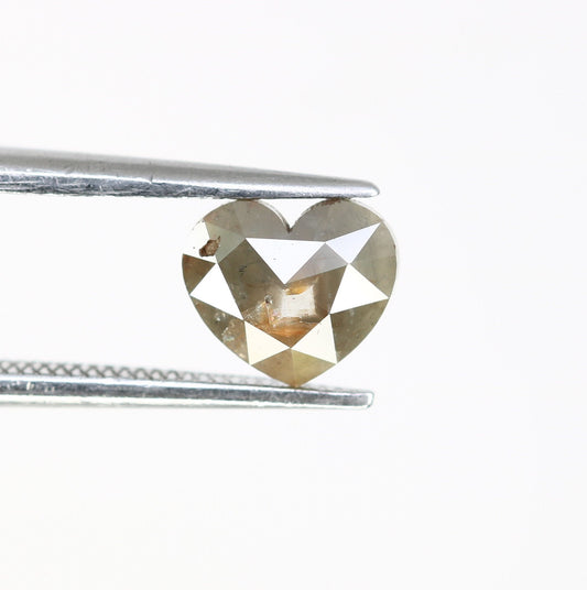 0.89 CT Heart Cut Salt and Pepper Real Diamond For Wedding/Engagement RingFor Gold Ring Diamonds