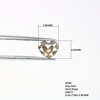 0.89 CT Heart Cut Salt and Pepper Real Diamond For Wedding/Engagement RingFor Gold Ring Diamonds