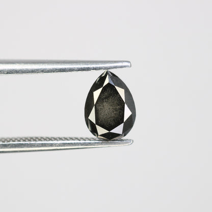 1.31 CT Pear Cut Salt and Pepper Diamond for Pendant - Gift for Women - Gift for Men - Birthday Gift - Wedding Gift - Christmas Gift