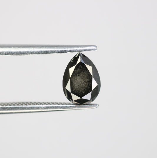 1.31 CT Pear Cut Salt and Pepper Diamond for Pendant - Gift for Women - Gift for Men - Birthday Gift - Wedding Gift - Christmas Gift