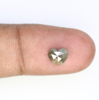 0.89 CT Heart Cut Salt and Pepper Real Diamond For Wedding/Engagement RingFor Gold Ring Diamonds