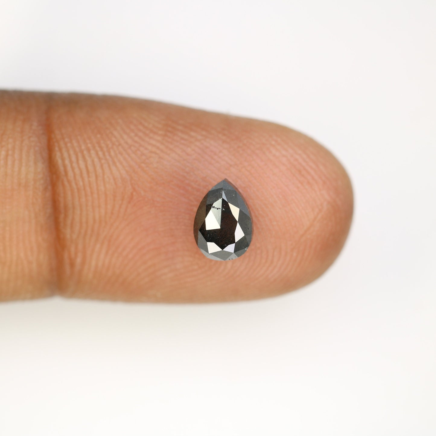 1.31 CT Pear Cut Salt and Pepper Diamond for Pendant - Gift for Women - Gift for Men - Birthday Gift - Wedding Gift - Christmas Gift