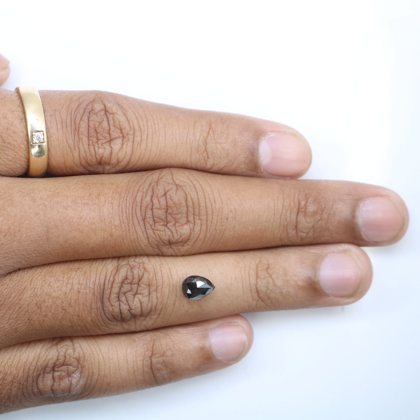 1.31 CT Pear Cut Salt and Pepper Diamond for Pendant - Gift for Women - Gift for Men - Birthday Gift - Wedding Gift - Christmas Gift