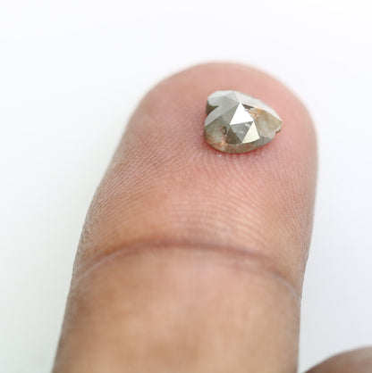 0.89 CT Heart Cut Salt and Pepper Real Diamond For Wedding/Engagement RingFor Gold Ring Diamonds