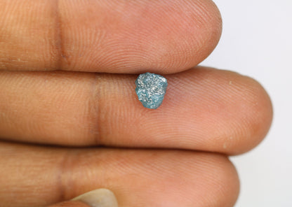 1.29 CT blue raw rough diamond natural uncut diamond loose diamonds for her antique wedding ring gifts for mom salt and pepper