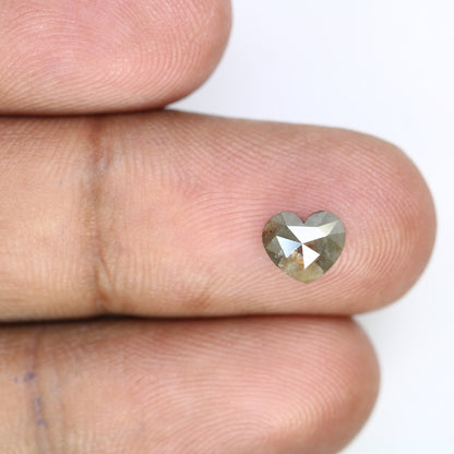 0.89 CT Heart Cut Salt and Pepper Real Diamond For Wedding/Engagement RingFor Gold Ring Diamonds