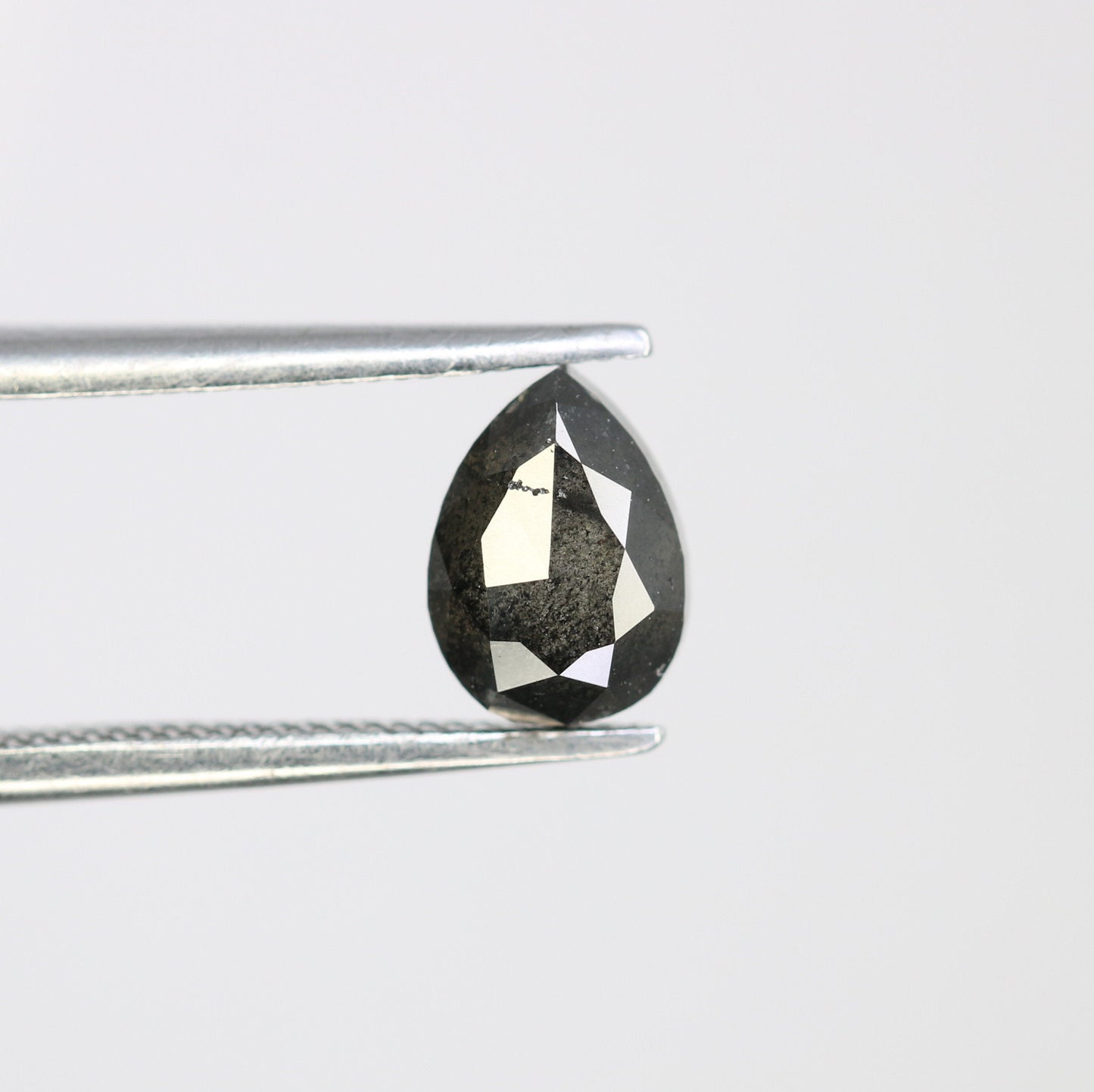 1.31 CT Pear Cut Salt and Pepper Diamond for Pendant - Gift for Women - Gift for Men - Birthday Gift - Wedding Gift - Christmas Gift