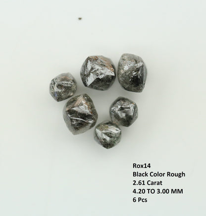 2.61 CT black raw rough diamond natural uncut diamond loose diamonds for her antique wedding ring gifts for mom salt and pepper