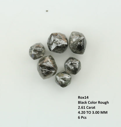2.61 CT black raw rough diamond natural uncut diamond loose diamonds for her antique wedding ring gifts for mom salt and pepper