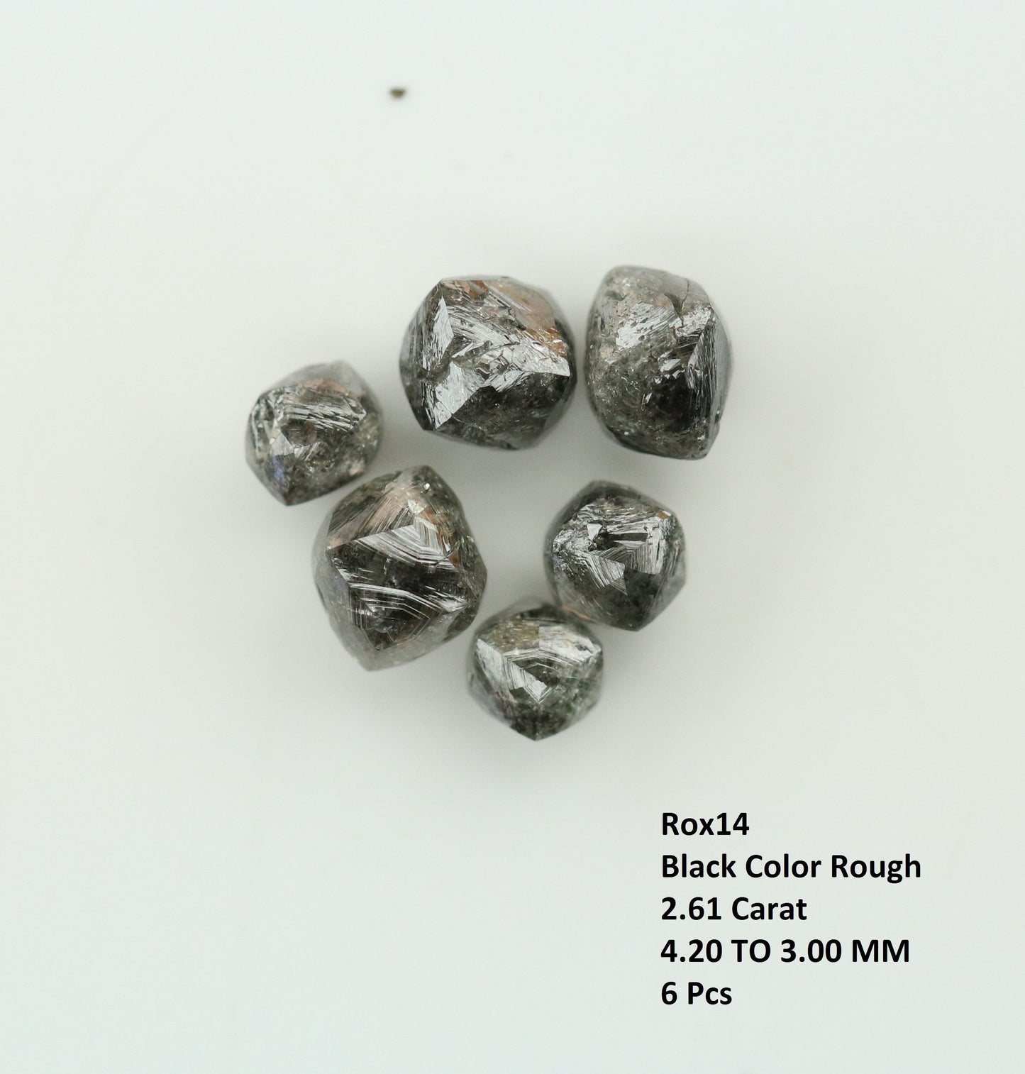 2.61 CT black raw rough diamond natural uncut diamond loose diamonds for her antique wedding ring gifts for mom salt and pepper