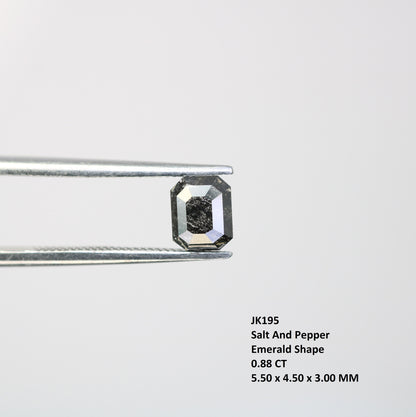 0.88 CT Emerald Cut Loose Diamond - Salt and Pepper Emerald Shape Diamond - Emerald For Wedding Ring - LABORDAY Offer - Customize Jewelry