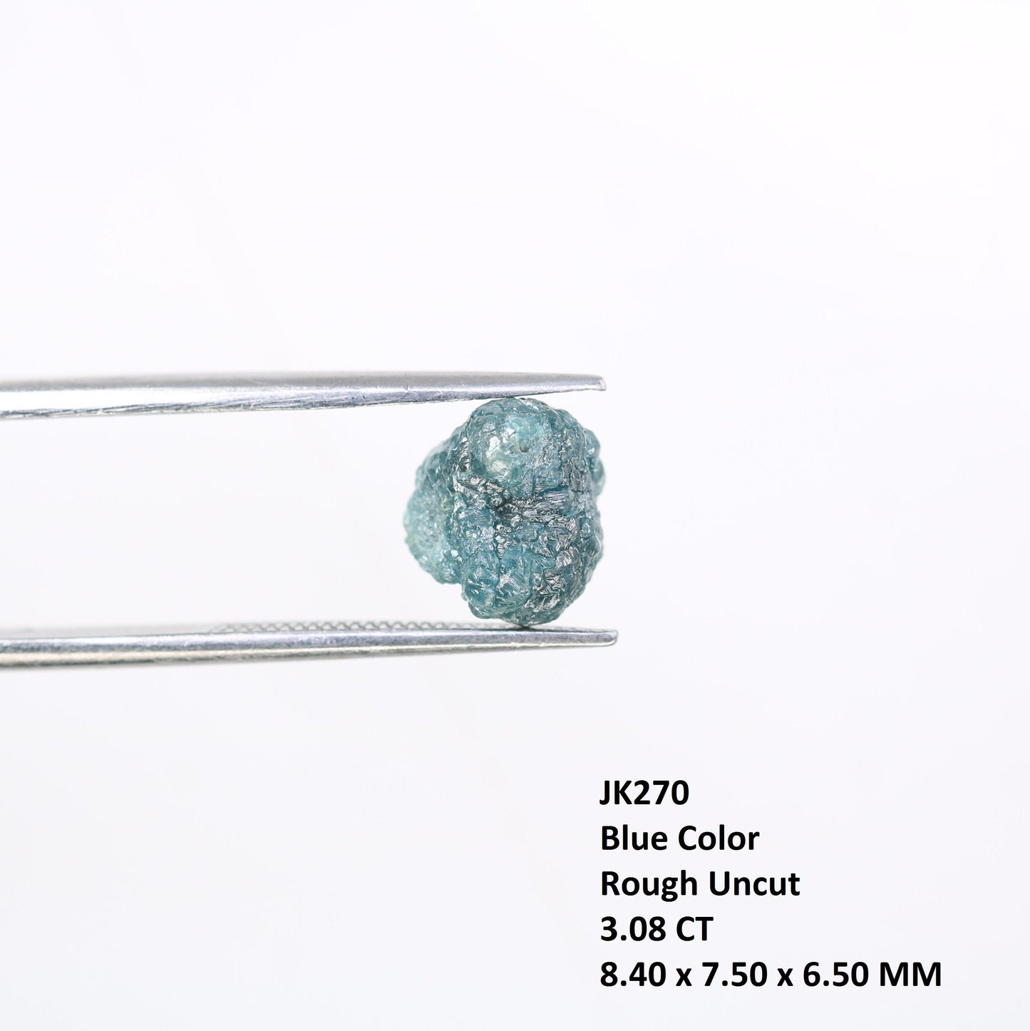 3.08 CT blue raw rough diamond natural uncut diamond loose diamonds for her antique wedding ring gifts for mom salt and pepper