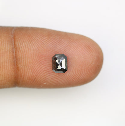 0.88 CT Emerald Cut Loose Diamond - Salt and Pepper Emerald Shape Diamond - Emerald For Wedding Ring - LABORDAY Offer - Customize Jewelry