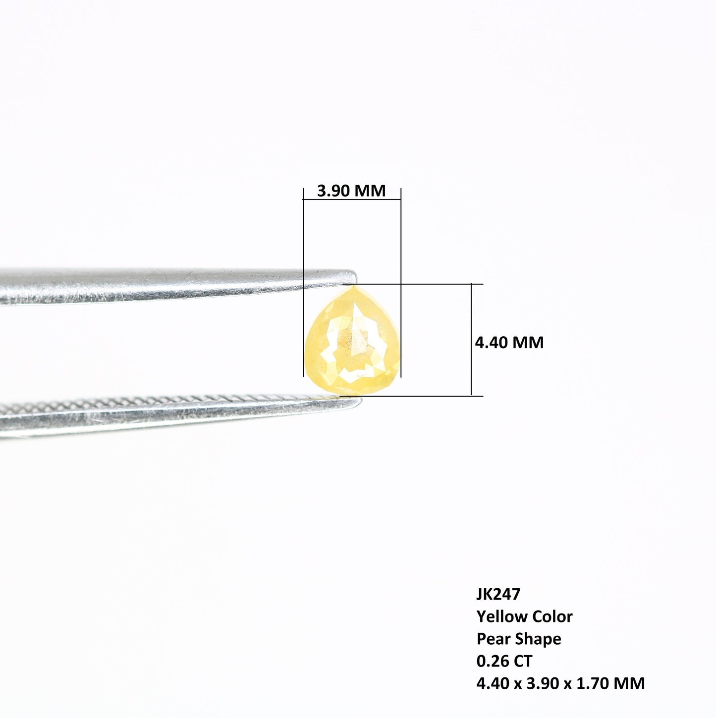 0.26 CT Natural Loose Pear Shape Diamond Yellow Color Pear Cut Diamond Pear Cut Rose Cut Diamond For Gift for Women, Diamond Pendent, Ring