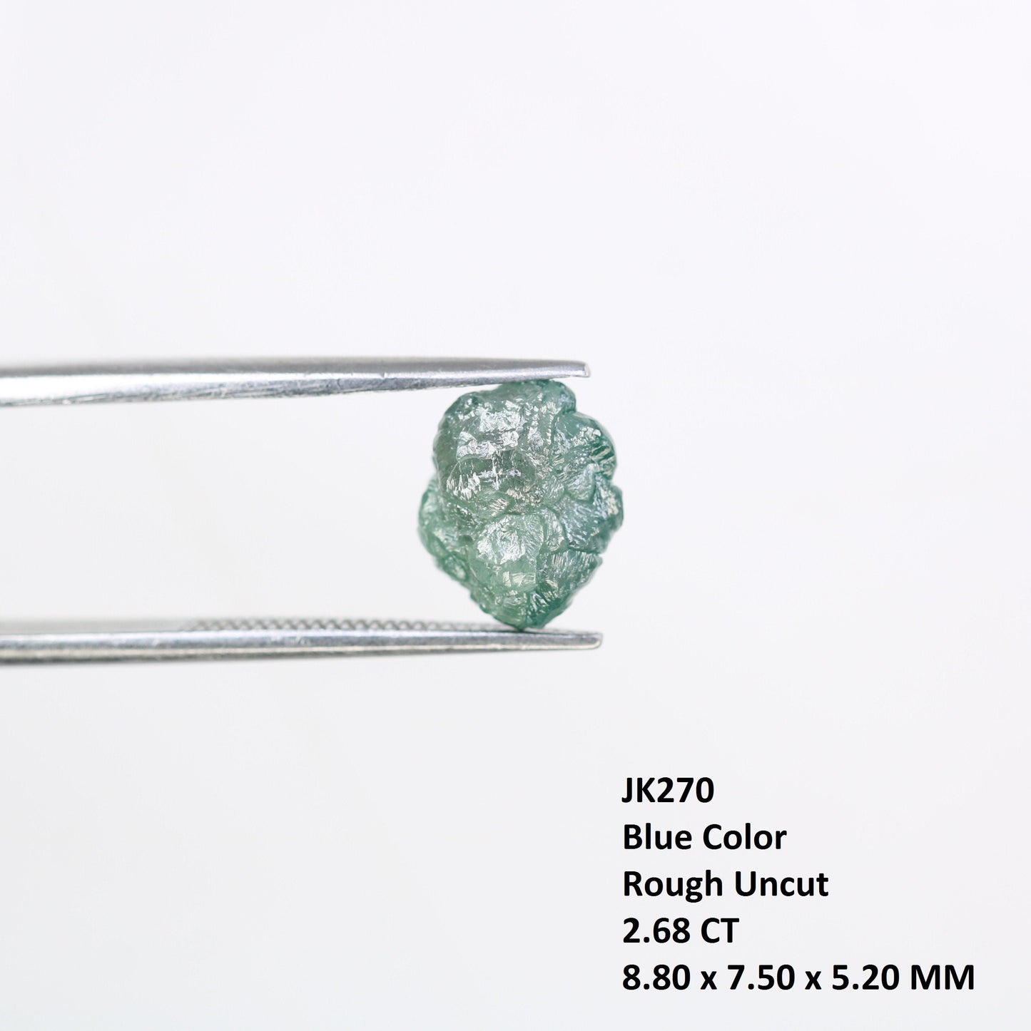 2.68 CT blue raw rough diamond natural uncut diamond loose diamonds for her antique wedding ring gifts for mom salt and pepper