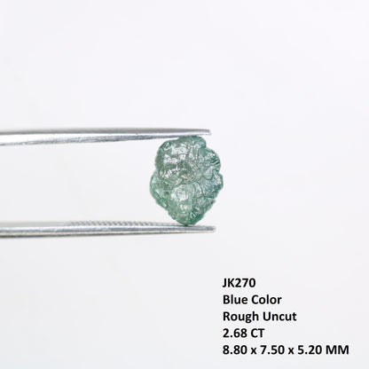 2.68 CT blue raw rough diamond natural uncut diamond loose diamonds for her antique wedding ring gifts for mom salt and pepper