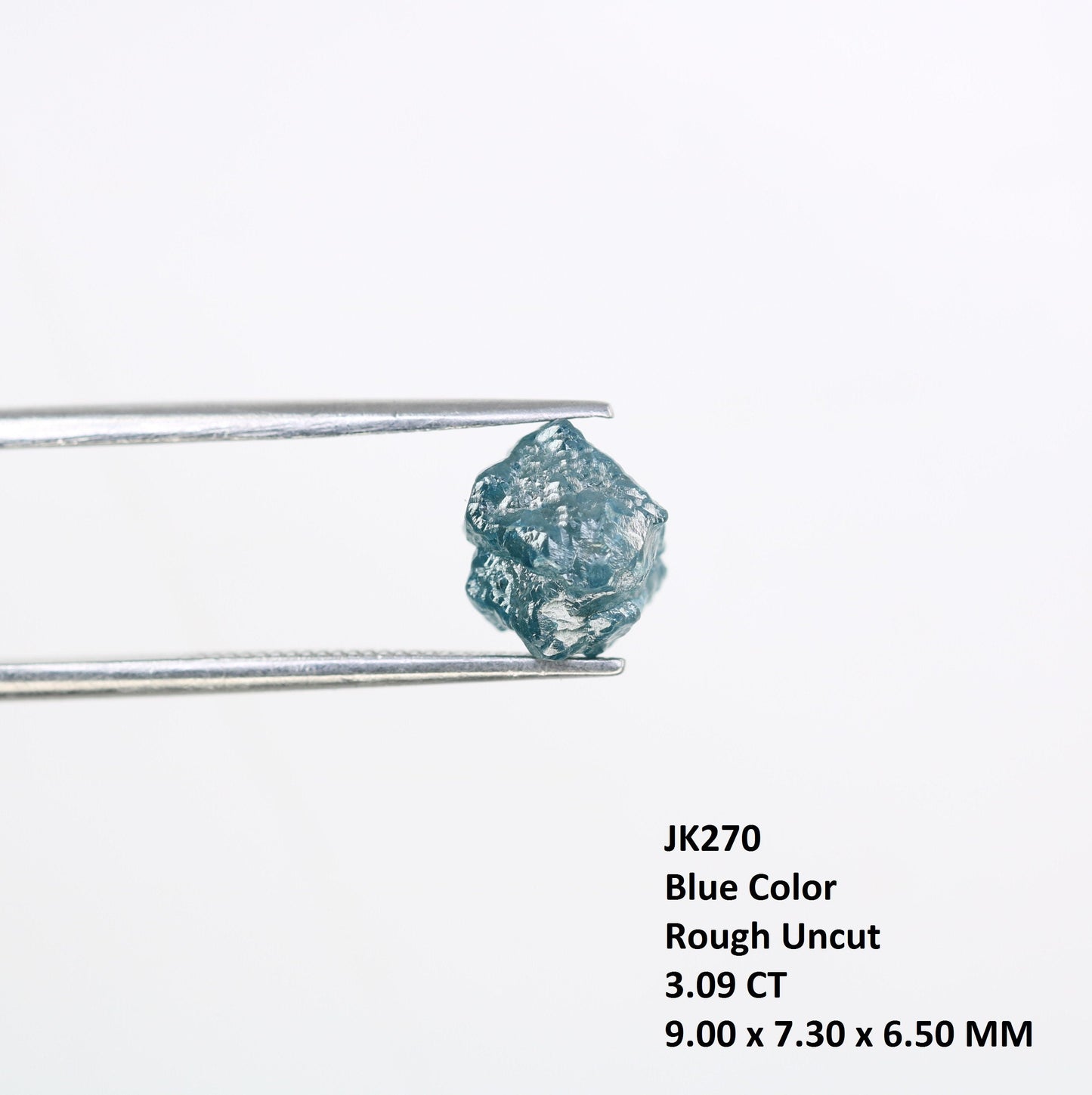 3.09 CT blue raw rough diamond natural uncut diamond loose diamonds for her antique wedding ring gifts for mom salt and pepper