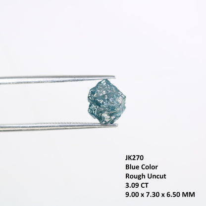 3.09 CT blue raw rough diamond natural uncut diamond loose diamonds for her antique wedding ring gifts for mom salt and pepper