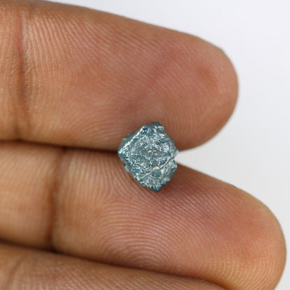 3.09 CT blue raw rough diamond natural uncut diamond loose diamonds for her antique wedding ring gifts for mom salt and pepper