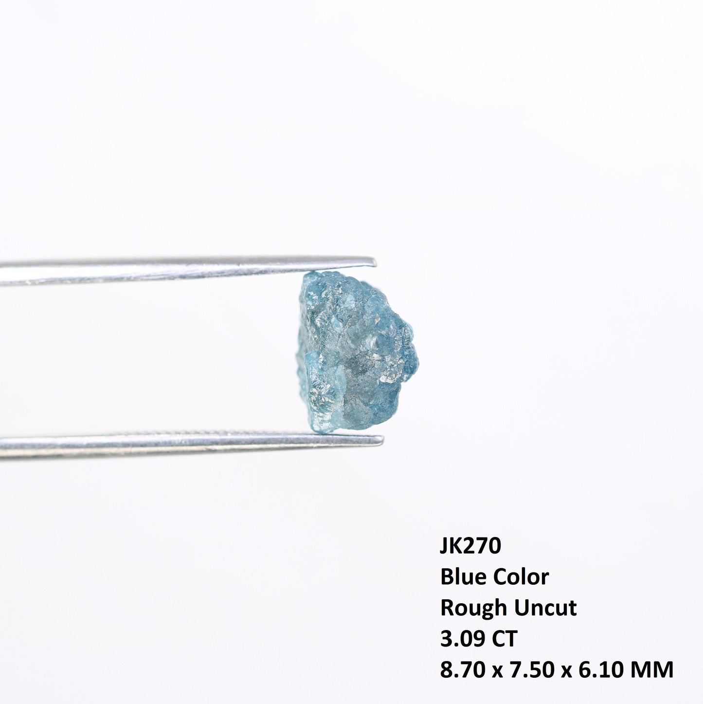 3.09 CT blue raw rough diamond natural uncut diamond loose diamonds for her antique wedding ring gifts for mom salt and pepper