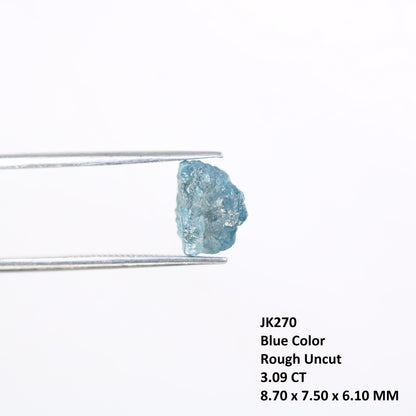 3.09 CT blue raw rough diamond natural uncut diamond loose diamonds for her antique wedding ring gifts for mom salt and pepper