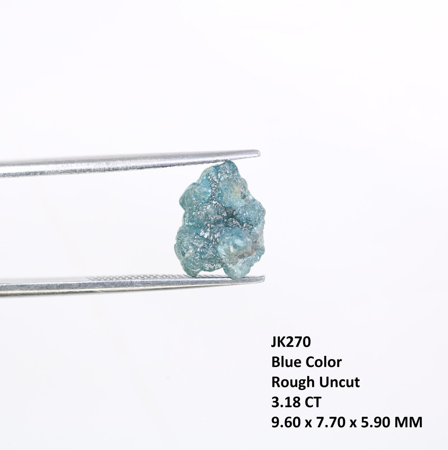 3.18 CT blue raw rough diamond natural uncut diamond loose diamonds for her antique wedding ring gifts for mom salt and pepper