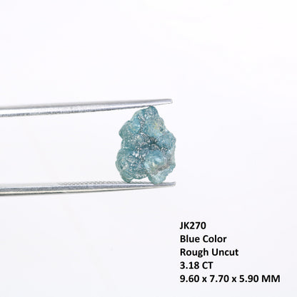 3.18 CT blue raw rough diamond natural uncut diamond loose diamonds for her antique wedding ring gifts for mom salt and pepper