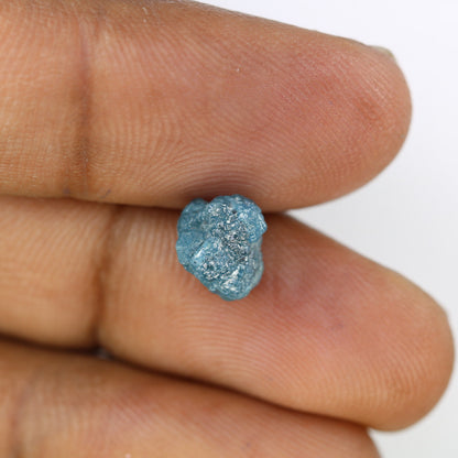 3.09 CT blue raw rough diamond natural uncut diamond loose diamonds for her antique wedding ring gifts for mom salt and pepper