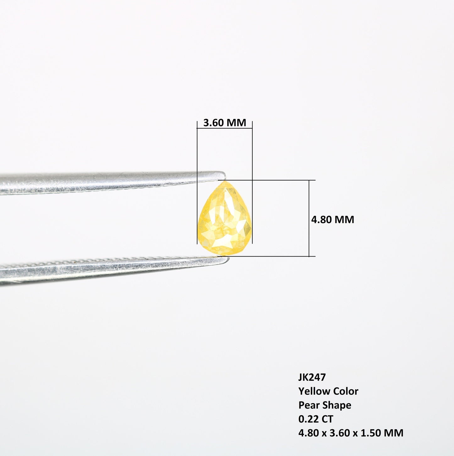 0.22 CT Natural Loose Pear Diamond Yellow Color Pear Shape Rose Cut Diamond For Necklace Wedding Ring & Anniversary Gift Diamonds
