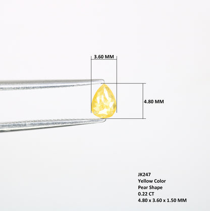 0.22 CT Natural Loose Pear Diamond Yellow Color Pear Shape Rose Cut Diamond For Necklace Wedding Ring & Anniversary Gift Diamonds