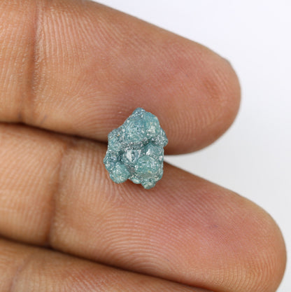 3.18 CT blue raw rough diamond natural uncut diamond loose diamonds for her antique wedding ring gifts for mom salt and pepper