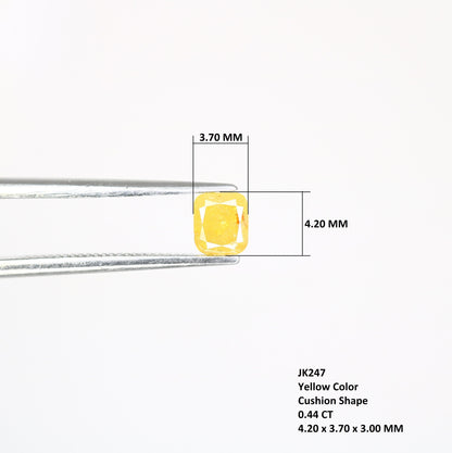 0.44 CT Cushion Cut Yellow Diamond - Rare Gemstone for Custom Gold Rings, Unique Jewelry for Anniversary & Birthday Gift Ideas