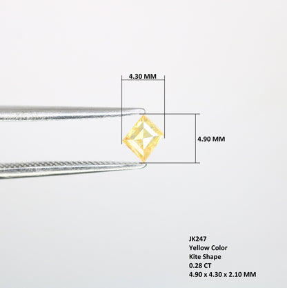 0.28 CT Shape Salt and Pepper Kite Shape - Natural Kite shape Loose Diamond -For 14k Gold Jewelry - Christmas Gift - LABORDAY Offer