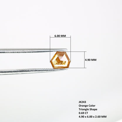 0.69 CT Fancy Orange Color Triangle Shape Diamond For Diamond Peendant | Wedding Gift | Customized Jewelry MakingFor Gold Ring Diamonds