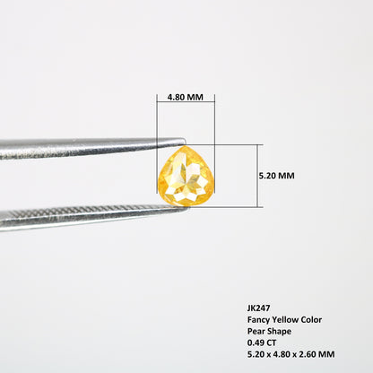 0.49 CT Pear Shape Fancy Yellow Loose Diamond | Statement Jewelry | Anniversary or Birthday Gift | Gold Ring