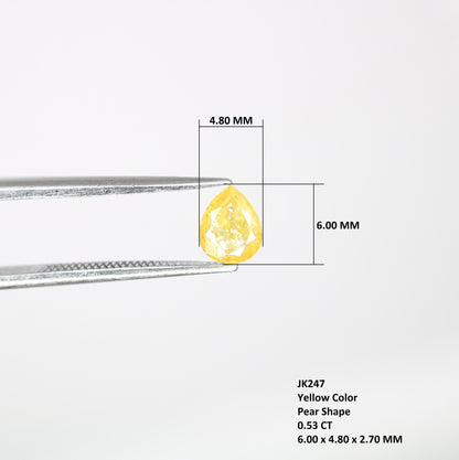 0.53 CT Pear Shape Fancy Yellow Diamond For Engagement Ring | Wedding Jewelry | Gift For HerFor Gold Ring Diamonds
