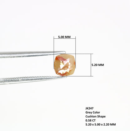 0.58 CT Cushion Cut Grey Diamond - Unique Gemstone for Wedding Rings, Custom Gold Jewelry & Thoughtful Gifts for Sister or Girlfriend