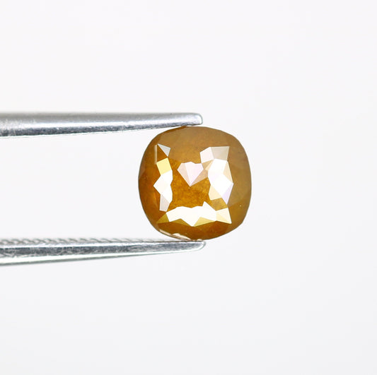 0.65 CT Cushion Cut Orange Diamond - Unique Engagement Ring & Halo Ring Set, Custom Gold Jewelry for Distinctive Style