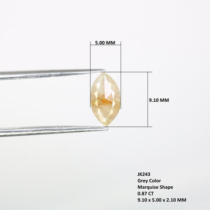 0.87 CT Marquise Shape Salt And Pepper Diamond | Natural Loose Champagne Diamonds For Weeding & Earring | For pendant | For Bracelet