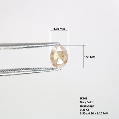 0.25 CT Oval Grey Rustic Diamond - Unique Statement Jewelry, Custom Gold Rings & Thoughtful Anniversary or Birthday Gift Ideas