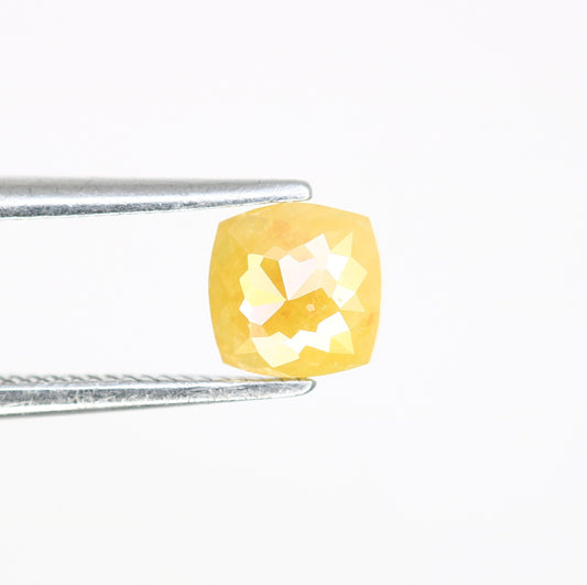 0.52 CT Cushion Cut Fancy Yellow Diamond - Unique Engagement Ring, Bezel Set Custom Jewelry & Personalized Gold Rings