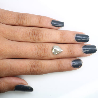 1.62 CT Natural Pear Shape Grey Diamond for Wedding Jewelry | Elegant Engagement Ring | Perfect Gift for Her | Unique Gold Ring Gemstone