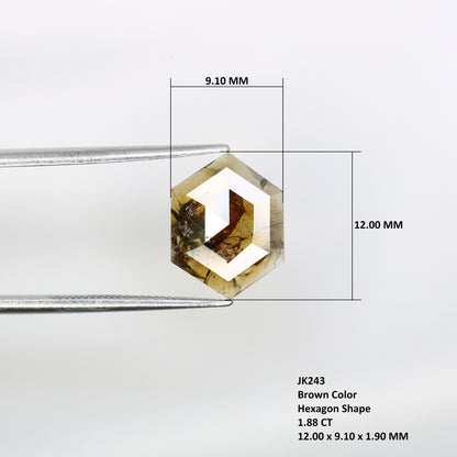 1.88 CT Salt and Pepper Hexagon Cut - Natural Loose Hexagon Shape -Unique Diamond for Ring - Special Gift for Her - Wholesaler of Diamond