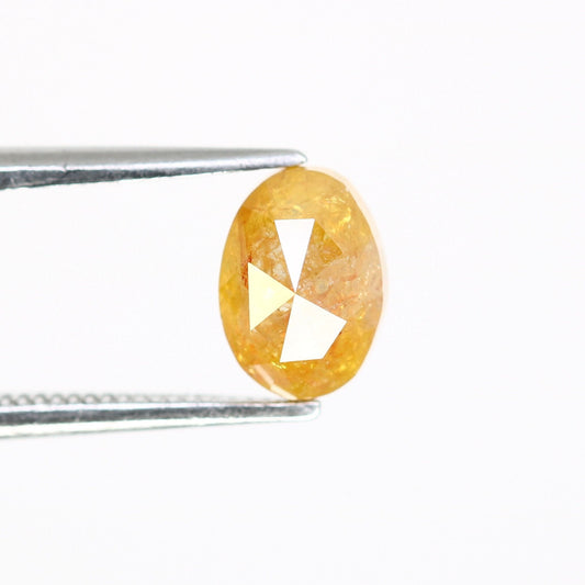 1.15 CT Oval Rustic Orange Diamond - Unique Engagement or Wedding Ring, Custom Gold Jewelry & Special Gift for Her