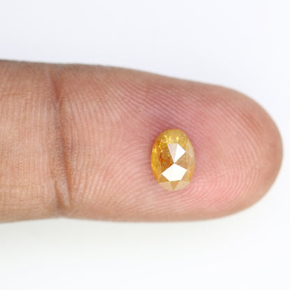 1.15 CT Oval Rustic Orange Diamond - Unique Engagement or Wedding Ring, Custom Gold Jewelry & Special Gift for Her