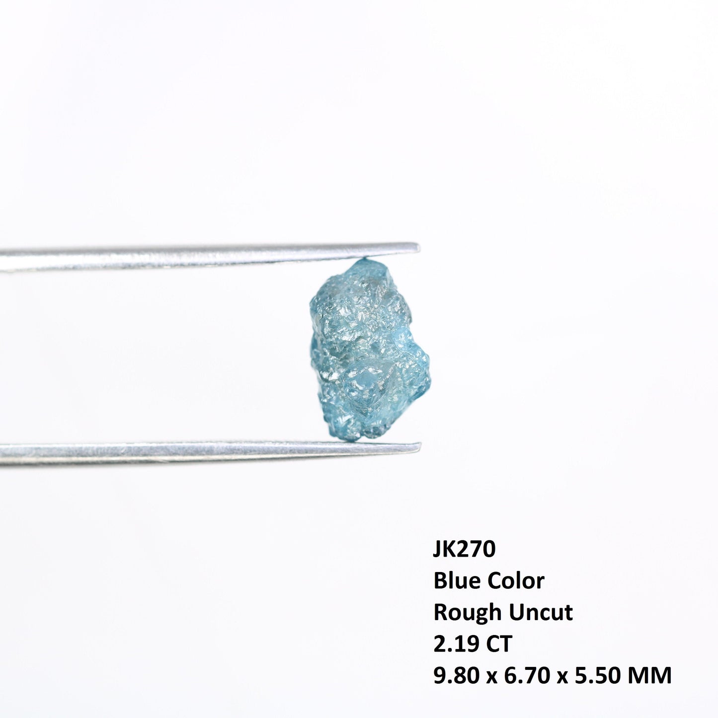 2.19 CT blue raw rough diamond natural uncut diamond loose diamonds for her antique wedding ring gifts for mom salt and pepper