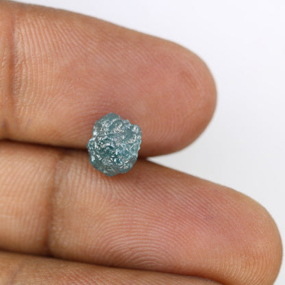 2.40 CT blue raw rough diamond natural uncut diamond loose diamonds for her antique wedding ring gifts for mom salt and pepper