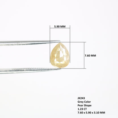 1.23 CT Pear Shape Grey Color Loose Diamond For Statement Jewelry | Anniversary Gift | Birthday GiftFor Gold Ring Diamonds